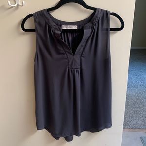 LOFT dark charcoal sheer tank dressy tank